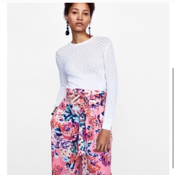 Floral Paperbag Waist Culottes Size XS - Picture 3 of 8